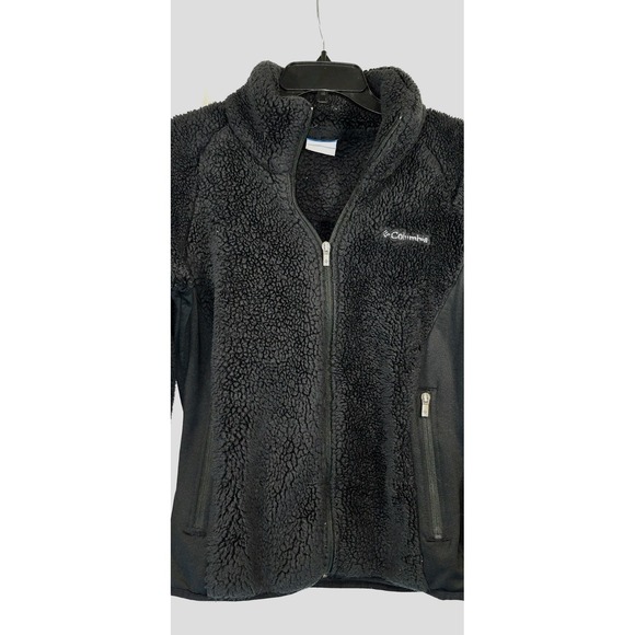 Columbia Fire Side Sherpa Full Zip Fleece Jacket Womens Size Medium Black - Picture 1 of 7